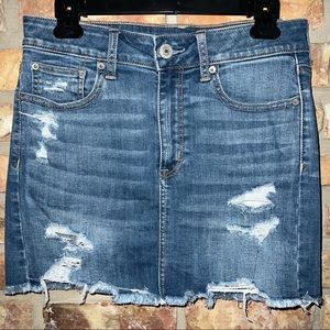 American Eagle ribbed denim jean mini skirt